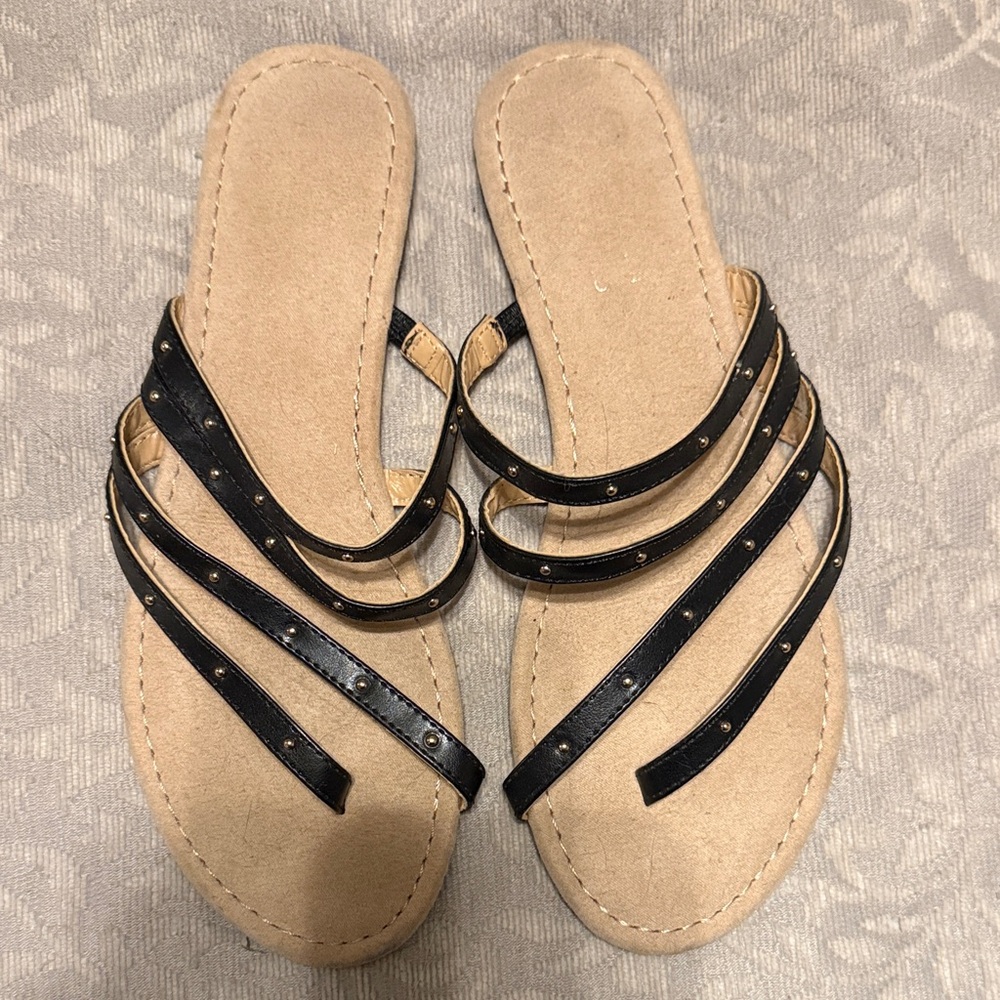 LC Lauren Conrad Black Strappy Sandals